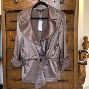 WHBM NWT ‘Mushroom’ Satin Style Tie Jacket sz:14